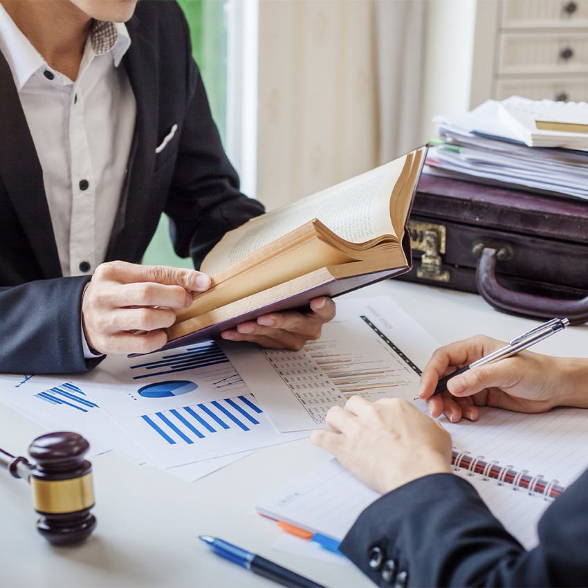 lawyer working at desk